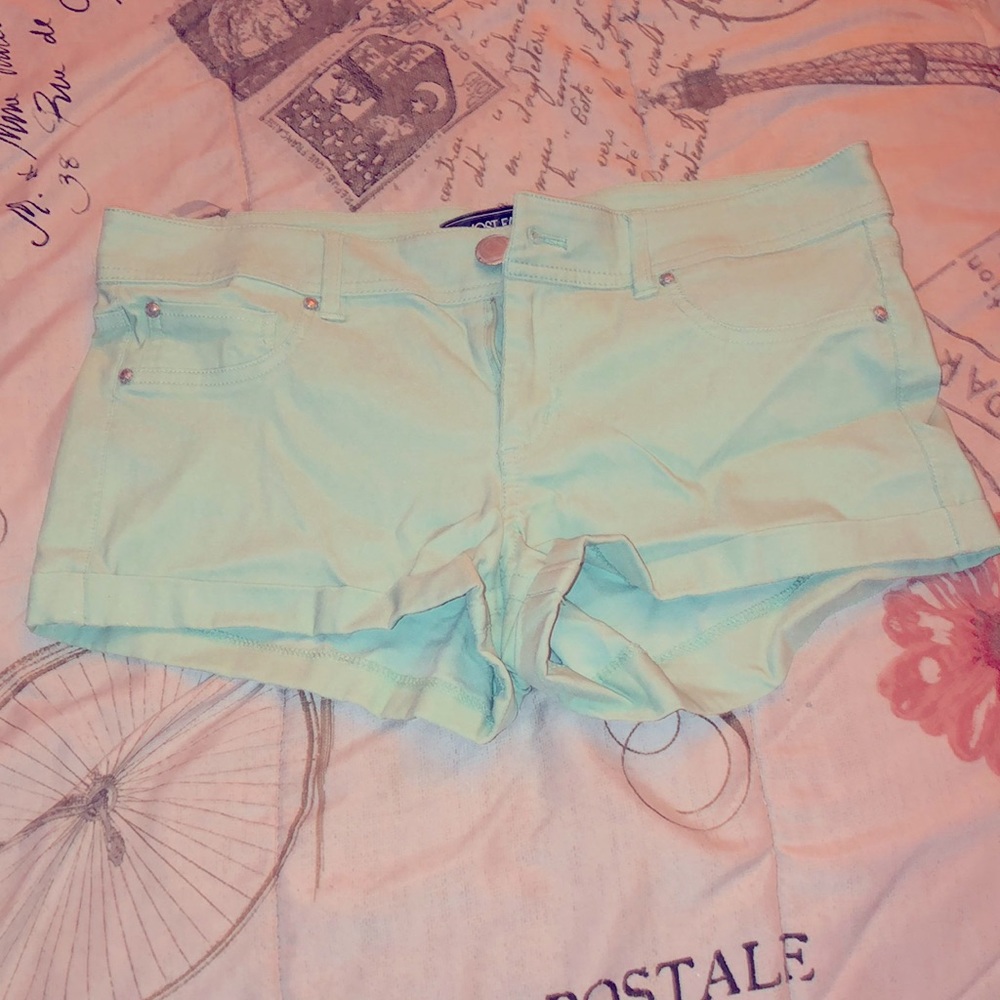 Mint green shorts